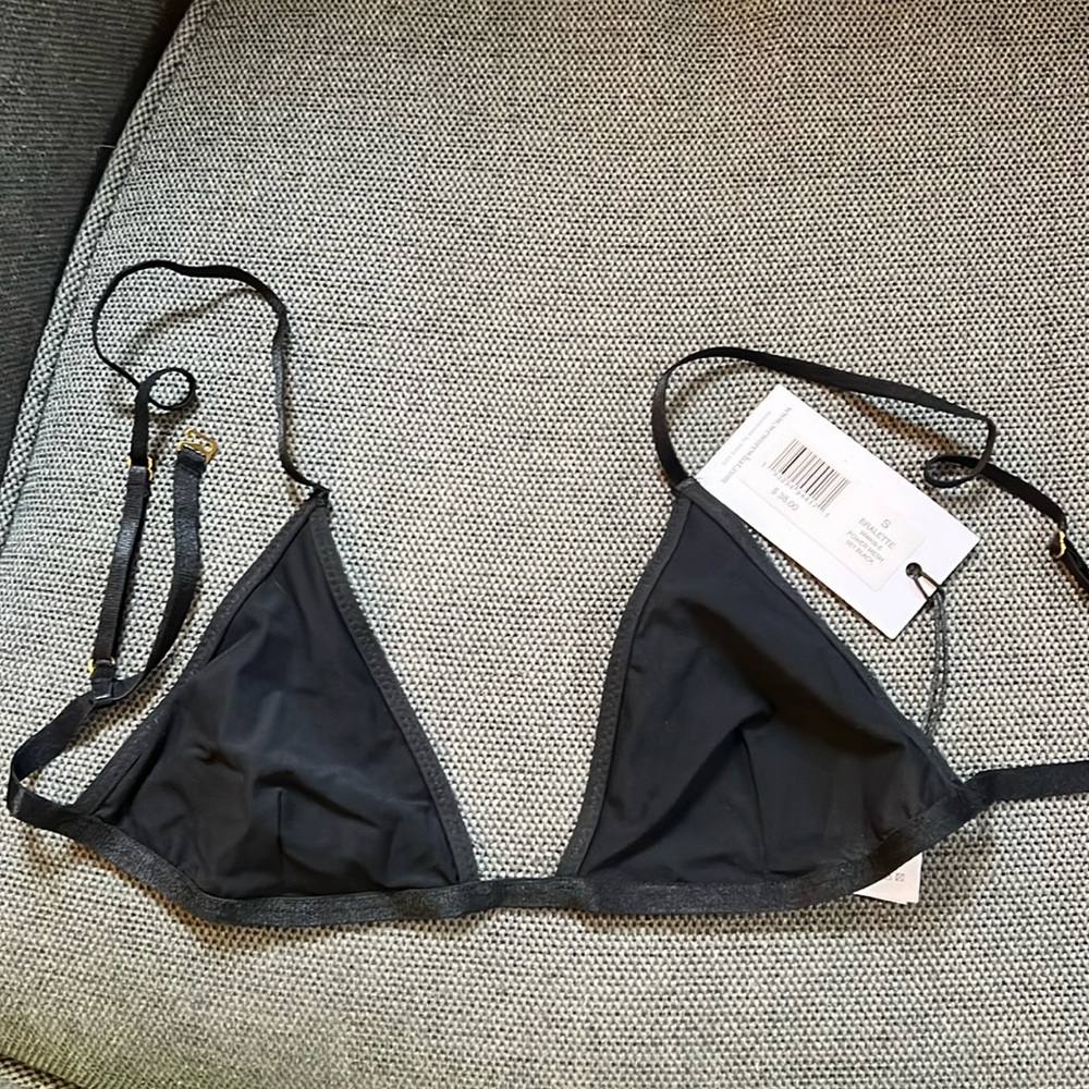 WeWoreWhat Power mesh black bralette